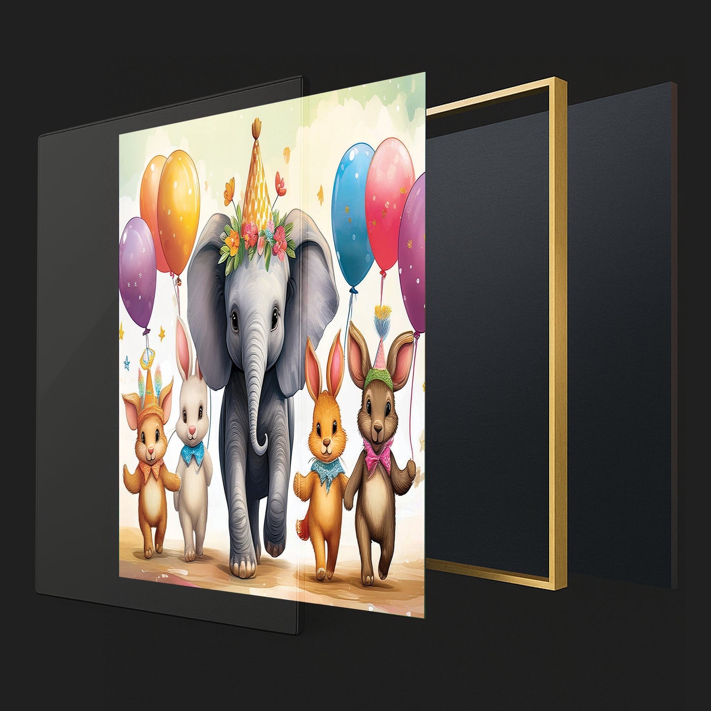 Parade with Elephant & Forest Friends – Celebration Wall Art for Kids