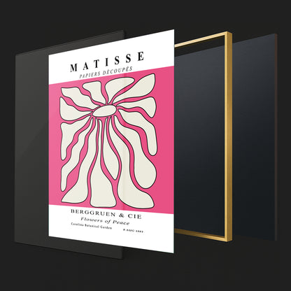 Timeless Elegance - Modern Matisse Inspired Geometric Wall Art – Luxury Glass Framed Wall Decoration (Multiple Colors)