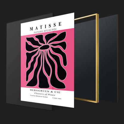 Radiant Bloom - Modern Matisse Inspired Geometric Wall Art – Luxury Glass Wall Decoration (Multiple Colors)