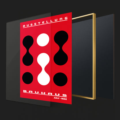 Form & Rhythm - Bauhaus Exhibition 1922 | Luxury Framed Glass Wall Art (Multiple Colors)