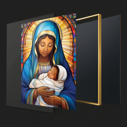 Virgin Mary and Child- Stained Glass Wall Art