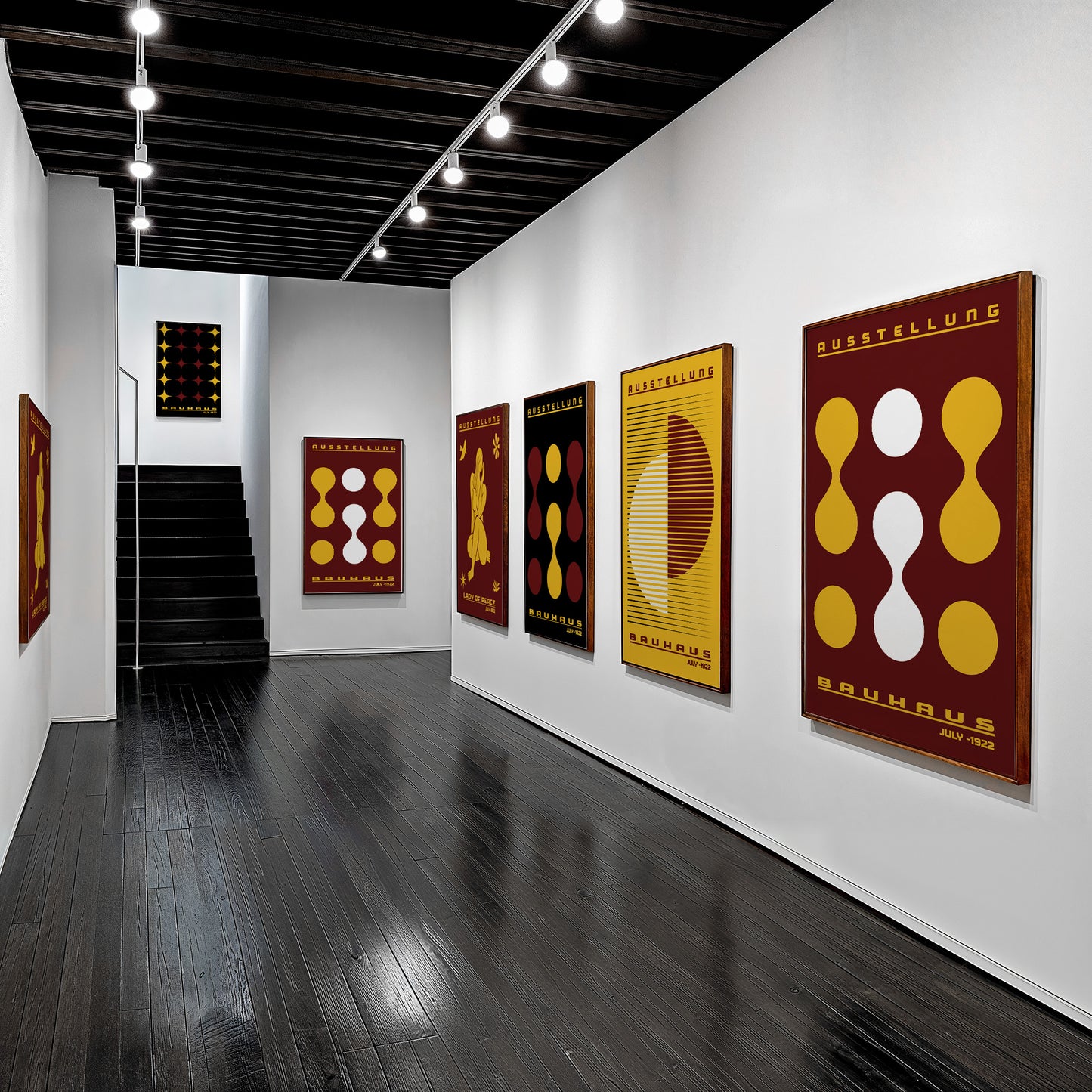 Form & Rhythm - Bauhaus Exhibition 1922 | Luxury Framed Glass Wall Art (Multiple Colors)