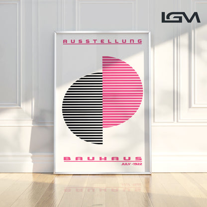Lines of Thought – Bauhaus Exhibition 1922 | Luxury Framed Glass Art (Multiple Colors)