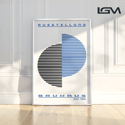 Lines of Thought – Bauhaus Exhibition 1922 | Luxury Framed Glass Art (Multiple Colors)