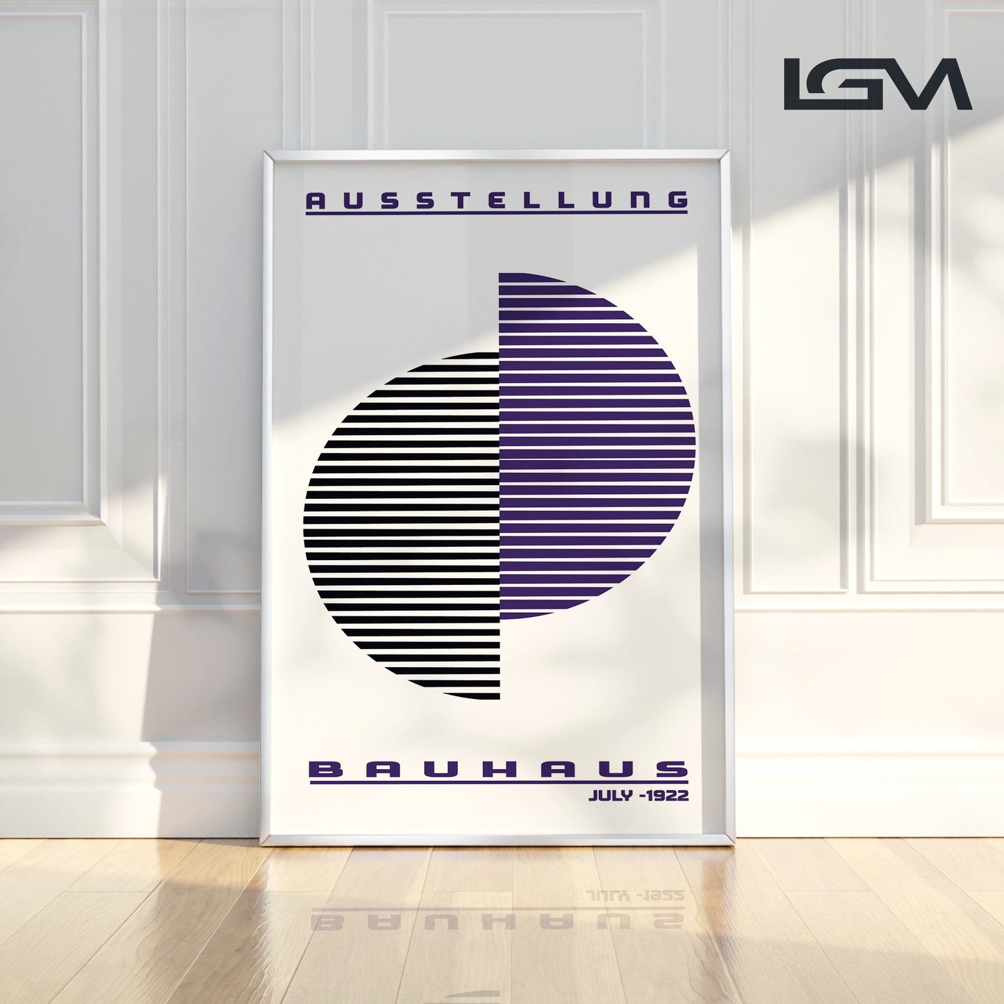 Lines of Thought – Bauhaus Exhibition 1922 | Luxury Framed Glass Art (Multiple Colors)
