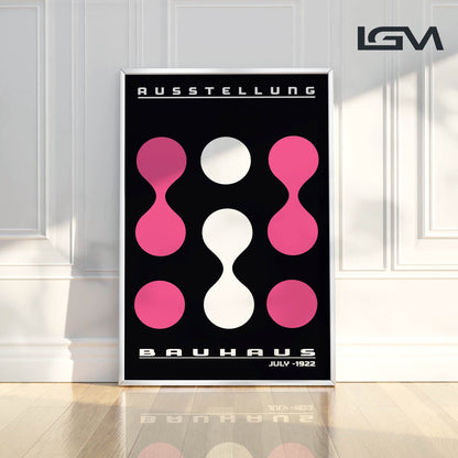 Modern Rhythm – Bauhaus Exhibition 1922 | Luxury Framed Glass Art (Multiple Colors)