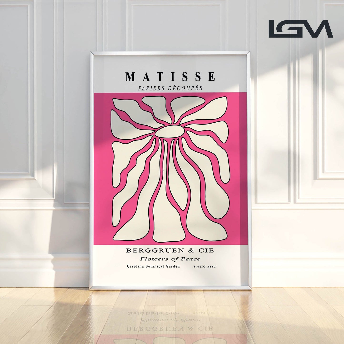 Timeless Elegance - Modern Matisse Inspired Geometric Wall Art – Luxury Glass Framed Wall Decoration (Multiple Colors)