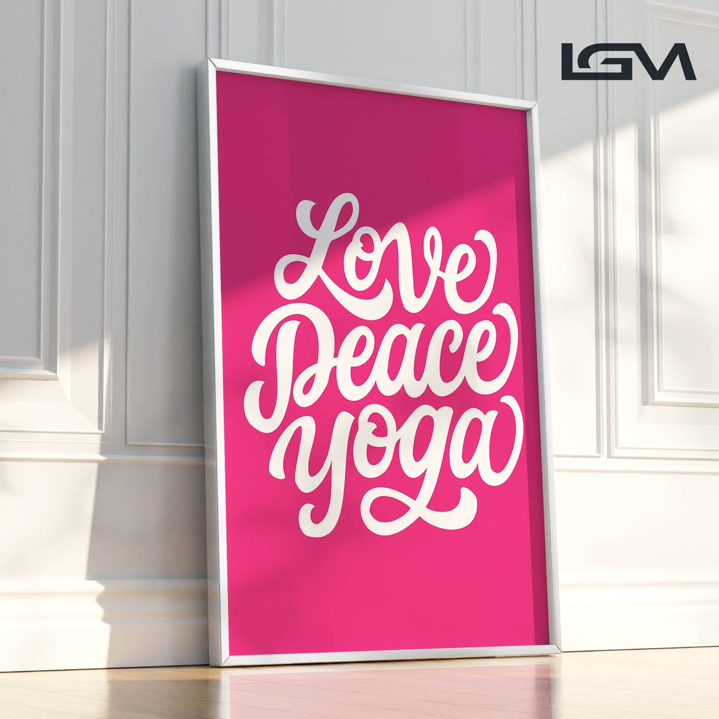Love Peace Yoga - Luxury Framed Wall Art (Multiple Colors)