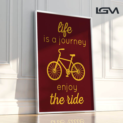 Life is a Journey, Enjoy the Ride - Luxury Glass Framed Wall Art (Multiple Colors)