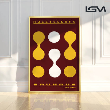 Form & Rhythm - Bauhaus Exhibition 1922 | Luxury Framed Glass Wall Art (Multiple Colors)