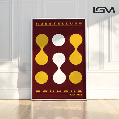 Form & Rhythm - Bauhaus Exhibition 1922 | Luxury Framed Glass Wall Art (Multiple Colors)