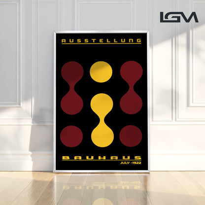 Modern Rhythm – Bauhaus Exhibition 1922 | Luxury Framed Glass Art (Multiple Colors)