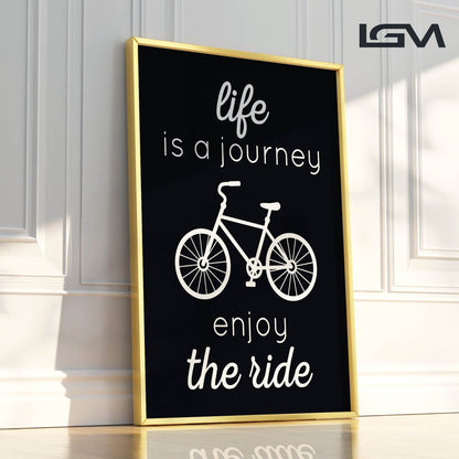Life is a Journey, Enjoy the Ride - Luxury Glass Framed Wall Art (Multiple Colors)