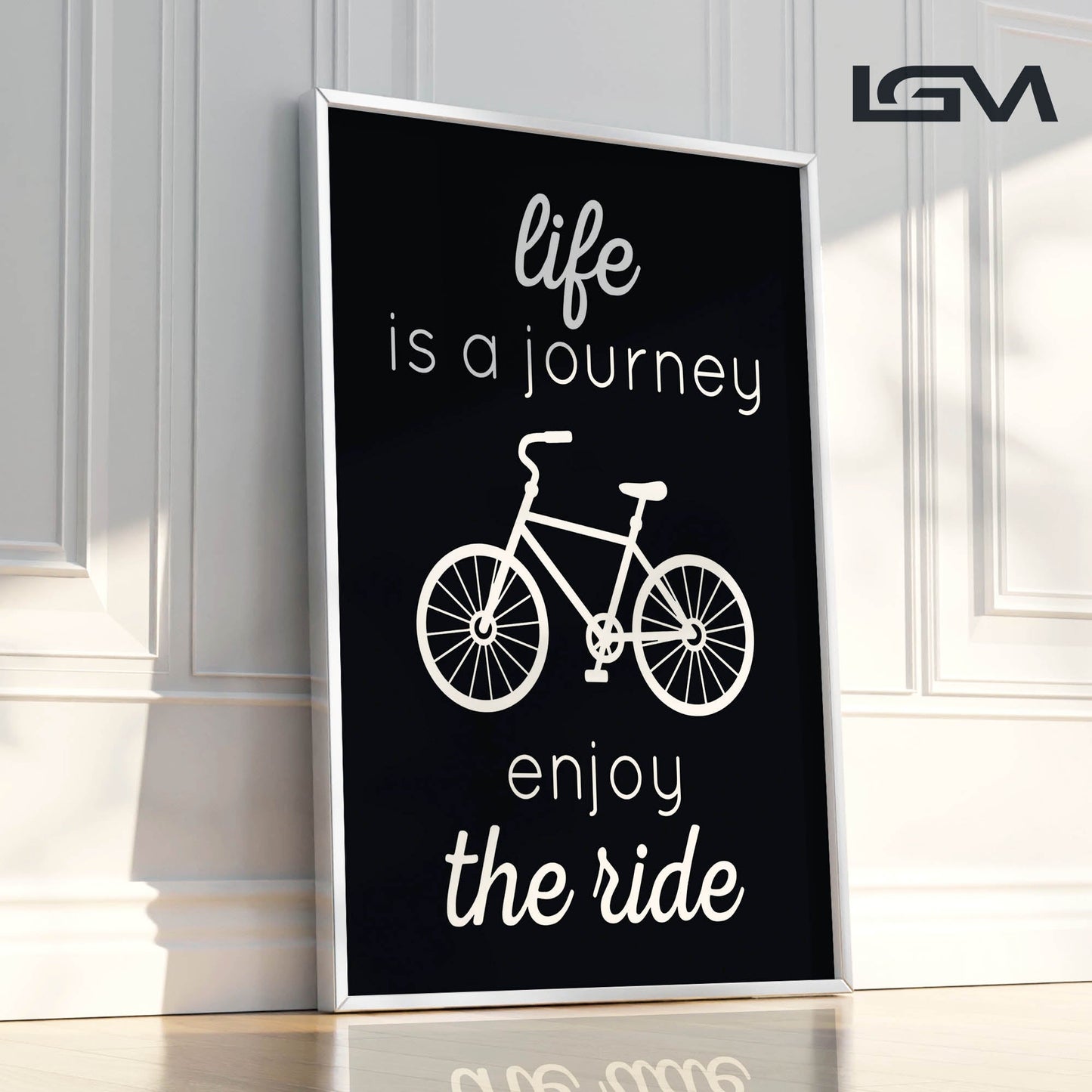 Life is a Journey, Enjoy the Ride - Luxury Glass Framed Wall Art (Multiple Colors)