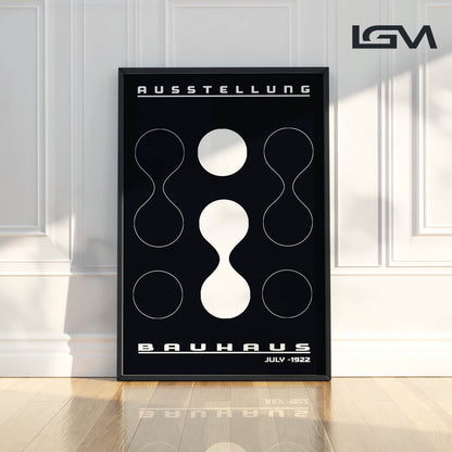 Form & Rhythm - Bauhaus Exhibition 1922 | Luxury Framed Glass Wall Art (Multiple Colors)