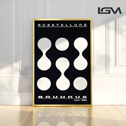 Modern Rhythm – Bauhaus Exhibition 1922 | Luxury Framed Glass Art (Multiple Colors)