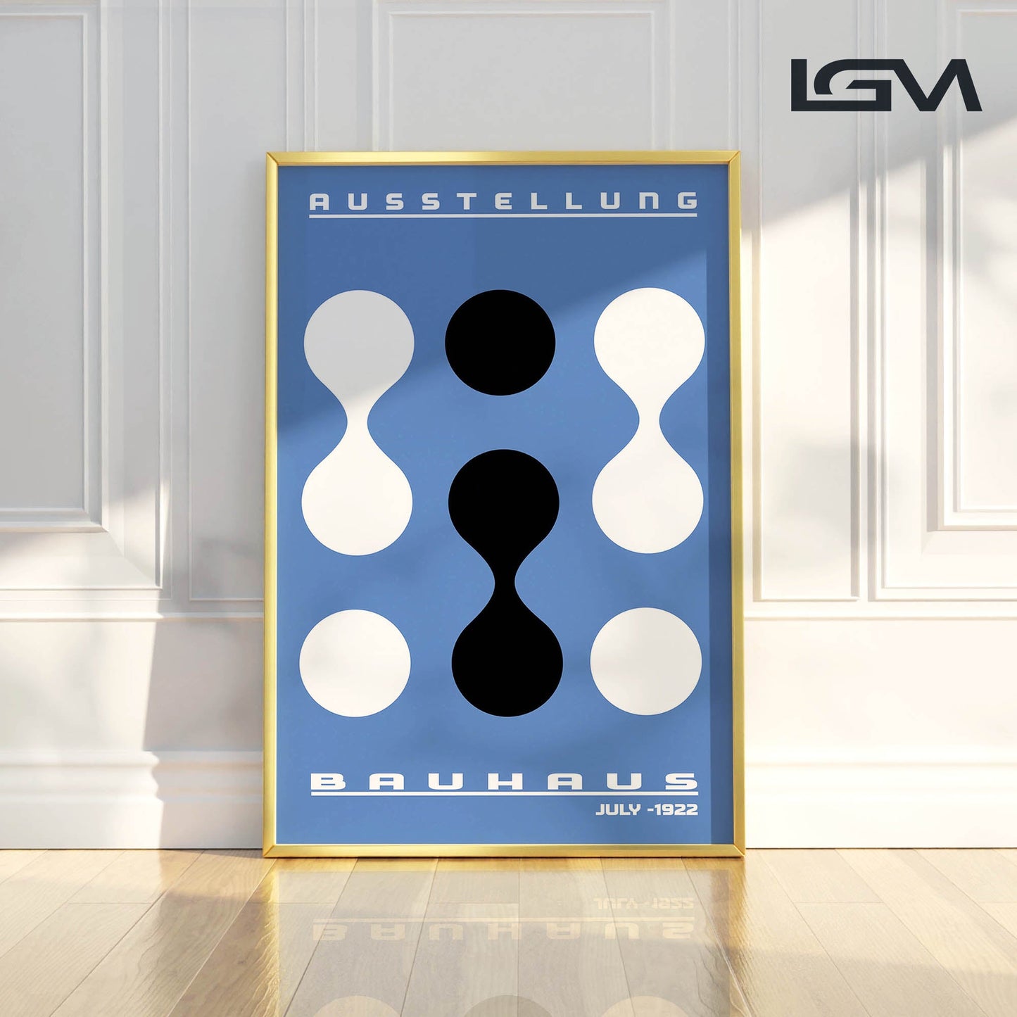 Form & Rhythm - Bauhaus Exhibition 1922 | Luxury Framed Glass Wall Art (Multiple Colors)