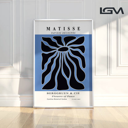 Radiant Bloom - Modern Matisse Inspired Geometric Wall Art – Luxury Glass Wall Decoration (Multiple Colors)