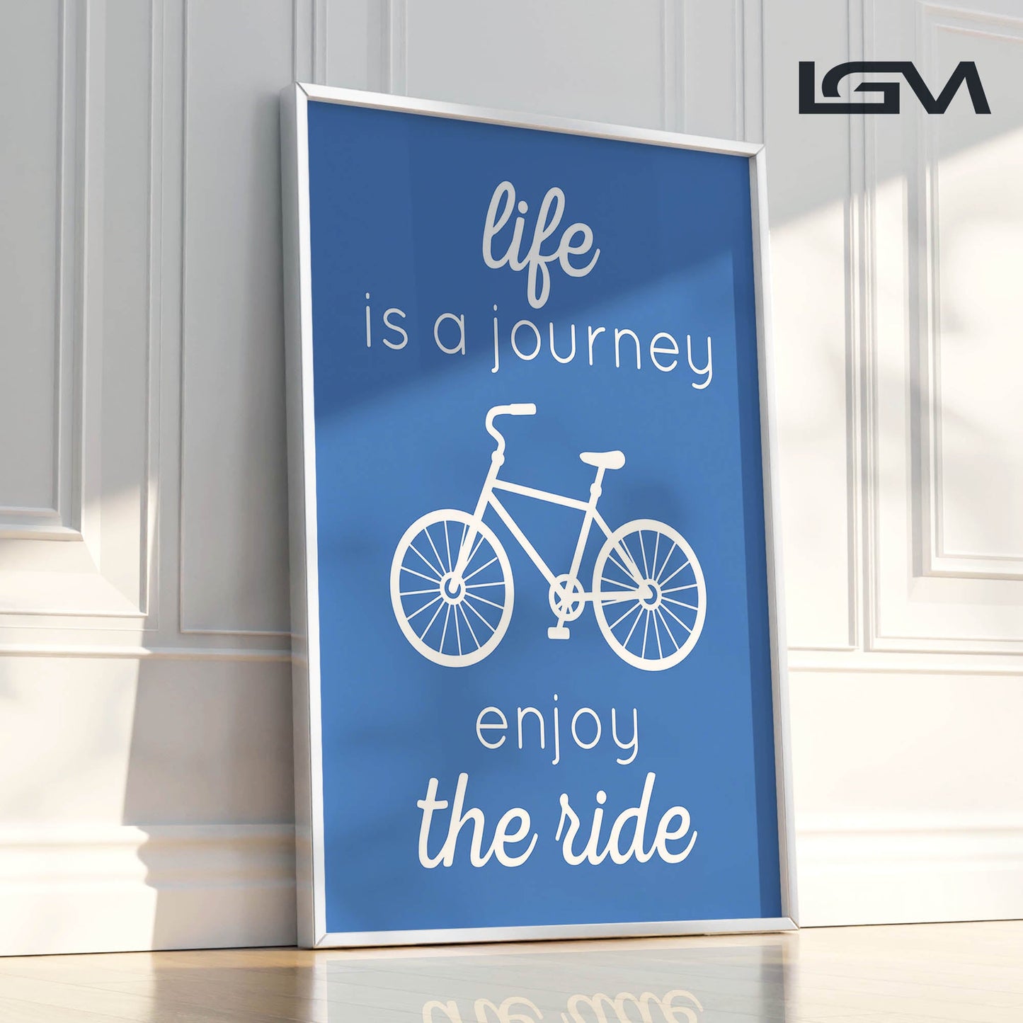 Life is a Journey, Enjoy the Ride - Luxury Glass Framed Wall Art (Multiple Colors)