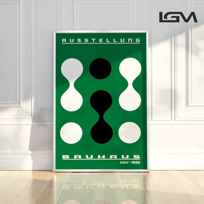 Form & Rhythm - Bauhaus Exhibition 1922 | Luxury Framed Glass Wall Art (Multiple Colors)
