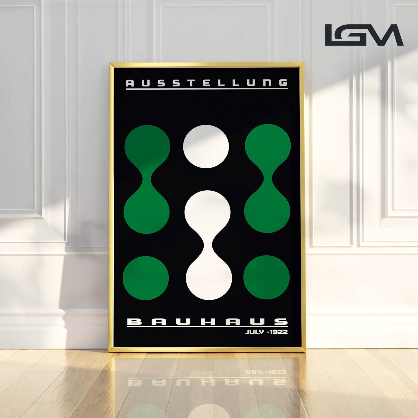 Modern Rhythm – Bauhaus Exhibition 1922 | Luxury Framed Glass Art (Multiple Colors)