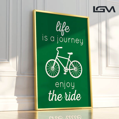 Life is a Journey, Enjoy the Ride - Luxury Glass Framed Wall Art (Multiple Colors)