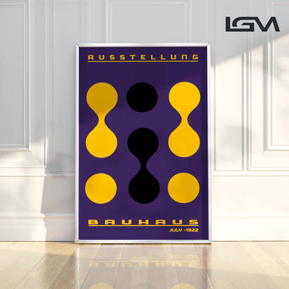 Form & Rhythm - Bauhaus Exhibition 1922 | Luxury Framed Glass Wall Art (Multiple Colors)