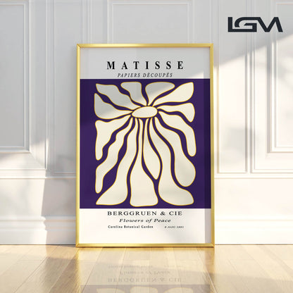Timeless Elegance - Modern Matisse Inspired Geometric Wall Art – Luxury Glass Framed Wall Decoration (Multiple Colors)