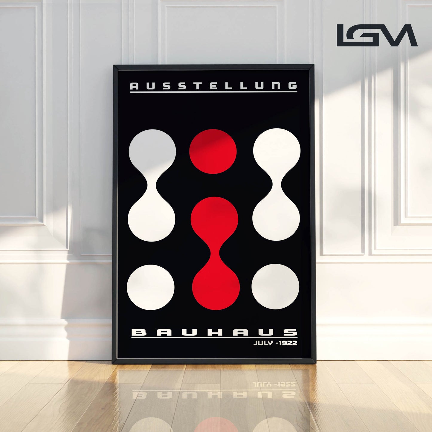 Modern Rhythm – Bauhaus Exhibition 1922 | Luxury Framed Glass Art (Multiple Colors)