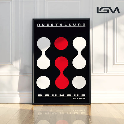 Modern Rhythm – Bauhaus Exhibition 1922 | Luxury Framed Glass Art (Multiple Colors)