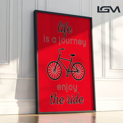Life is a Journey, Enjoy the Ride - Luxury Glass Framed Wall Art (Multiple Colors)