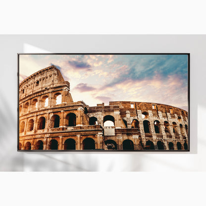 Colosseum – Rome Wall Art Photography Print, Ancient Architecture, Sunset Sky