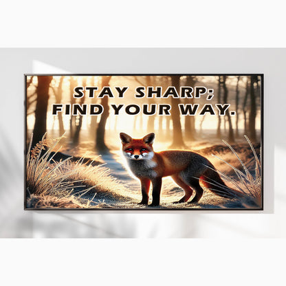 The Clever Fox – Stay Sharp, Motivational Wall Art