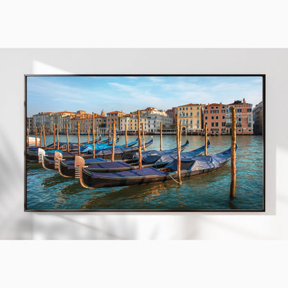 Gondolas on the Grand Canal – Venice Wall Art, Romantic European Travel Decor