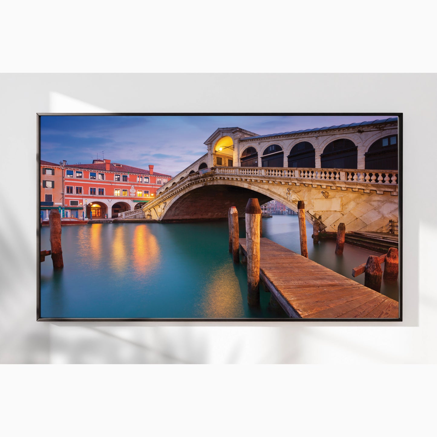 Rialto Bridge by Night – Venetian Reflections Wall Art, Italy Fine Art Photography