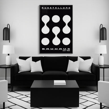 Modern Rhythm – Bauhaus Exhibition 1922 | Luxury Framed Glass Art (Multiple Colors)