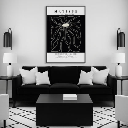 Radiant Bloom - Modern Matisse Inspired Geometric Wall Art – Luxury Glass Wall Decoration (Multiple Colors)