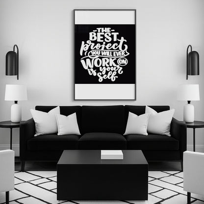 Elevate & Empower – The Best Project Is YOU - Luxury Glass Wall Art