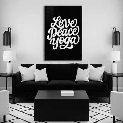 Love Peace Yoga - Luxury Framed Wall Art (Multiple Colors)