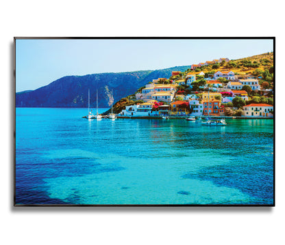 Assos Village Coastal View – Kefalonia Greece Wall Art, Seaside Homes and Turquoise Waters