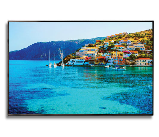 Assos Village Coastal View – Kefalonia Greece Wall Art, Seaside Homes and Turquoise Waters