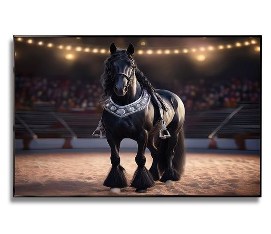 Regal Parade – Percheron in Ornate Silver Tack
