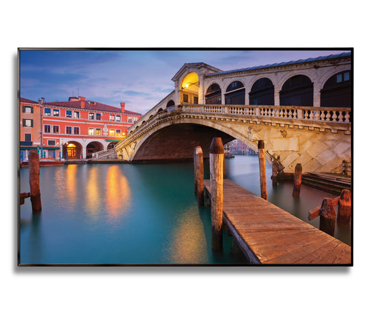 Rialto Bridge by Night – Venetian Reflections Wall Art, Italy Fine Art Photography