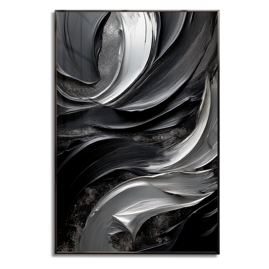Black & Silver Abstract Wall Art – Modern Luxury Décor
