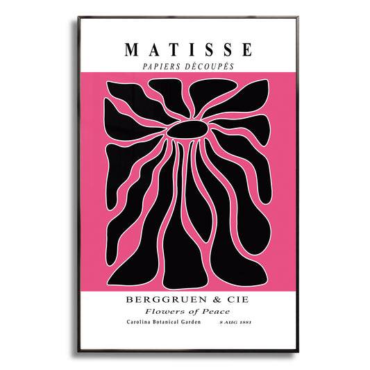 Radiant Bloom - Modern Matisse Inspired Geometric Wall Art – Luxury Glass Wall Decoration (Multiple Colors)