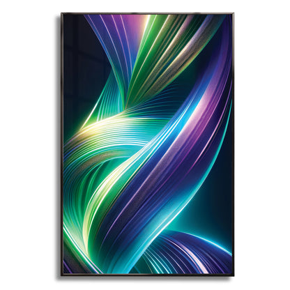 Radiant Ribbon Light Abstract Wall Art – Futuristic Modern Décor