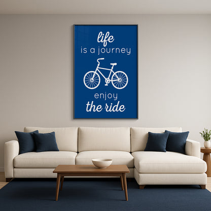 Life is a Journey, Enjoy the Ride - Luxury Glass Framed Wall Art (Multiple Colors)