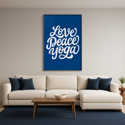 Love Peace Yoga - Luxury Framed Wall Art (Multiple Colors)