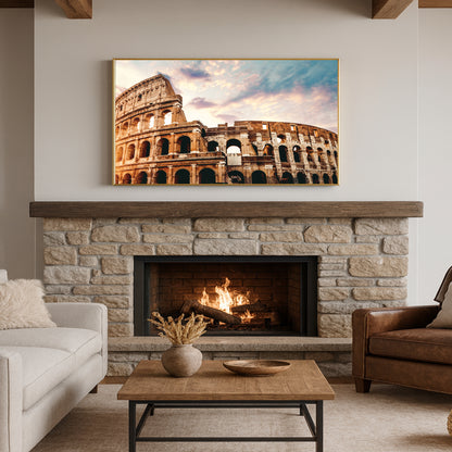Colosseum – Rome Wall Art Photography Print, Ancient Architecture, Sunset Sky