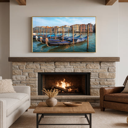 Gondolas on the Grand Canal – Venice Wall Art, Romantic European Travel Decor
